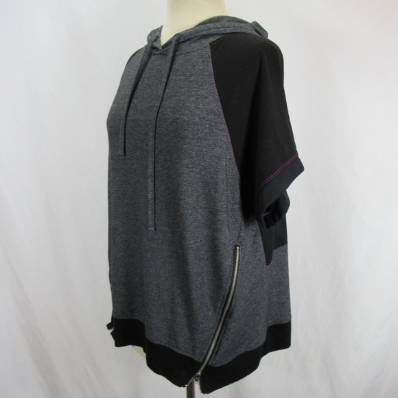 torrid Tops - Torrid Active Hooded Top Black Gray Workout